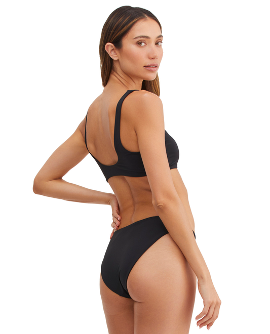 Back View Of Au Naturel Timeless Chic Kaia V Neck Bra Swim Top | Au Naturel Black