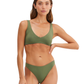 Front View Of Au Naturel Endless Summer Kaia V Neck Bra Swim Top | Au Naturel Ink-Olive