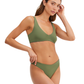 Side View Of Au Naturel Endless Summer Kaia V Neck Bra Swim Top | Au Naturel Ink-Olive