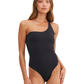 Front View Of Au Naturel Timeless Chic Kate One Shoulder One Piece | Au Naturel Black