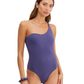 Front View Of Au Naturel Endless Summer Kate One Shoulder One Piece | Au Naturel Ink-Olive