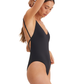 Side View Of Au Naturel Timeless Chic Luca V Neck One Piece with Strappy Back Detail | Au Naturel Black