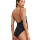 Back View Of Au Naturel Timeless Chic Luna Square Neck & Scooped Back One Piece | Au Naturel Black