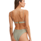 Back View Of Au Naturel Golden Hour Mila Wide Band Triangle Bikini Top | Au Naturel Olive-Ivory