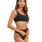 Side View Of Au Naturel Timeless Chic Mona One Shoulder Bikini Top | Au Naturel Black