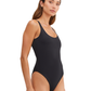 Side View Of Au Naturel Timeless Chic Romi High Leg Scoop Front One Piece | Au Naturel Black