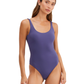 Front View Of Au Naturel Endless Summer Romi High Leg Scoop Front One Piece | Au Naturel Ink-Olive