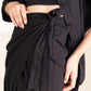 Front Detail View Of Gottex Beach Life Wrap Midi Cover Up Skirt | GOTTEX BEACH LIFE BLACK