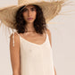 Detail Front View Of Gottex Beach Life Maxi Cover Up Dress | GOTTEX BEACH LIFE NATURAL