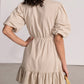 Back View Of Gottex Beach Life Front Tie V-Neck Cover Up Dress | GOTTEX BEACH LIFE NATURAL