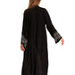 Back View Of Gottex Beach Life Midi Embroidered Cover Up Kimono | GOTTEX BEACH LIFE QUEEN BLACK