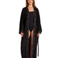 Front View Of Gottex Beach Life Midi Cover Up Kimono | GOTTEX BEACH LIFE DIAMOND BLACK