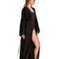 Side View Of Gottex Beach Life Midi Cover Up Kimono | GOTTEX BEACH LIFE DIAMOND BLACK