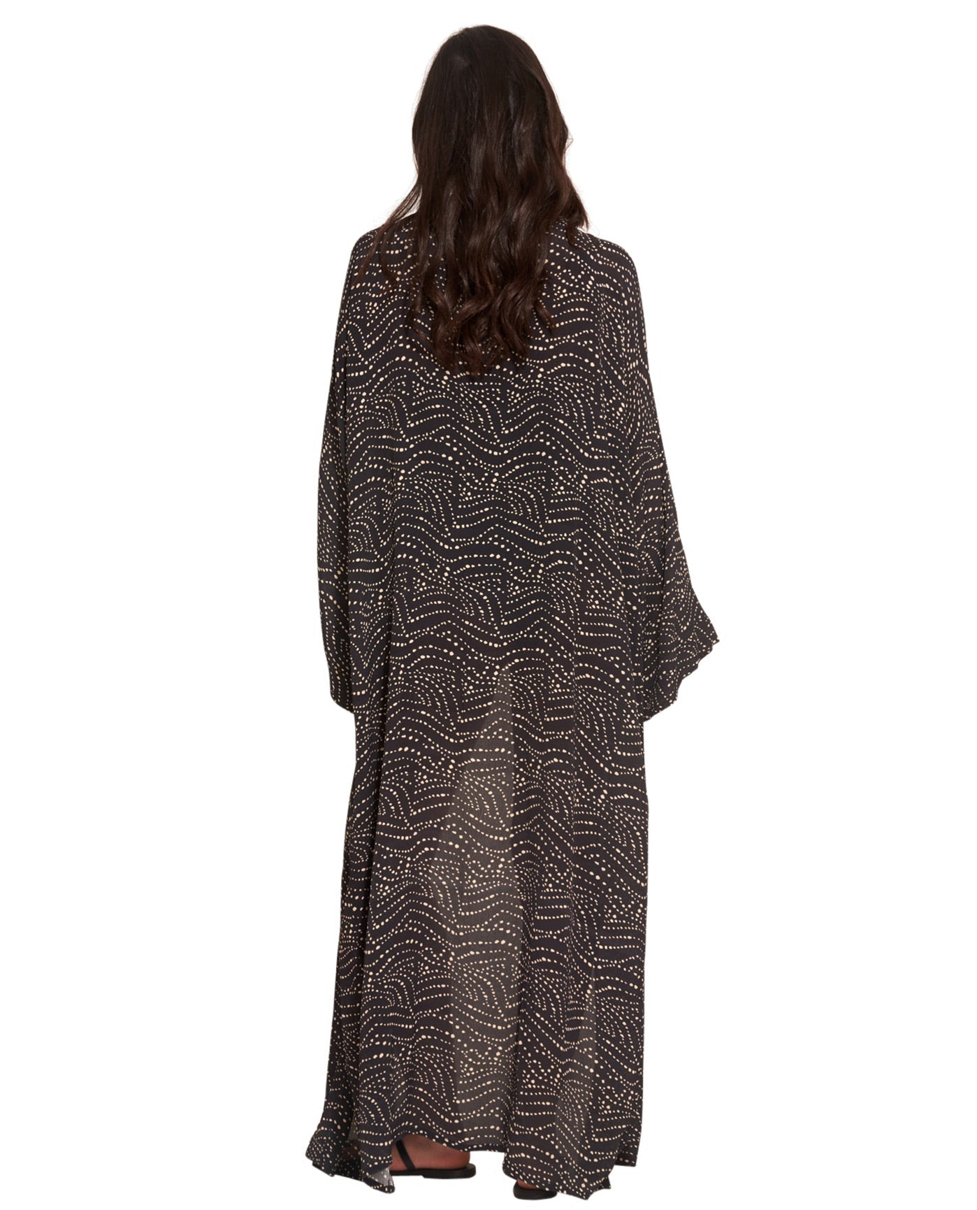 Back View Of Gottex Beach Life Maxi Cover Up Kimono | GOTTEX BEACH LIFE ISSEY BLACK