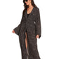 Side View Of Gottex Beach Life Maxi Cover Up Kimono | GOTTEX BEACH LIFE ISSEY BLACK