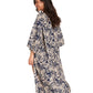 Back View Of Gottex Beach Life Midi Cover Up Kimono | GOTTEX BEACH LIFE NOAM NAVY