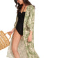 sIDE View Of Gottex Beach Life Midi Cover Up Kimono | GOTTEX BEACH LIFE NOAM GREEN