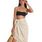 Alternate Front View Of Gottex Beach Life Cover Up Sarong Wrap Skirt | GOTTEX BEACH LIFE FALL4U BEIGE