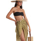 Side View Of Gottex Beach Life Cover Up Sarong Wrap Skirt | GOTTEX BEACH LIFE FALL4U GREEN