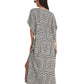 Back View Of Gottex Beach Life Lace Up Cover Up Kaftan | GOTTEX BEACH LIFE HANNA BLACK AND WHITE