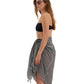 Side View Of Gottex Beach Life Cover Up Sarong Wrap Skirt | GOTTEX BEACH LIFE HANNA BLACK AND WHITE