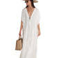 Front View Of Gottex Beach Life Lace Up Cover Up Kaftan | GOTTEX BEACH LIFE BEST CREAM