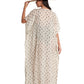 Back View Of Gottex Beach Life Lace Up Maxi Cover Up Kaftan | GOTTEX BEACH LIFE MAYA CREAM