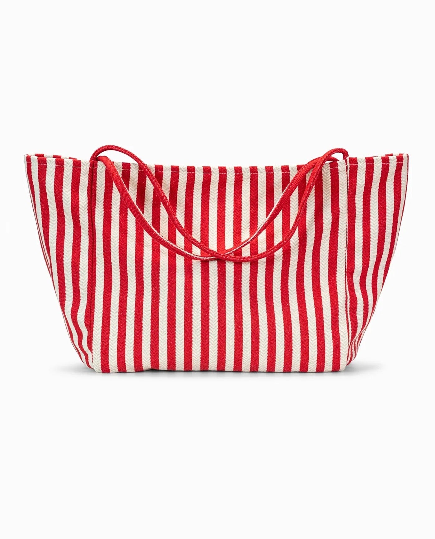 Front View Of Gottex Beach Life Beach Bag | GOTTEX BEACH LIFE THIN STRIPES RED AND WHITE