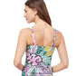 Back View Of Profile By Gottex Tropic Boom E-Cup Underwire Tankini Top | PROFILE TROPIC BOOM GREEN