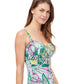 Side View Of Profile By Gottex Tropic Boom E-Cup Underwire Tankini Top | PROFILE TROPIC BOOM GREEN