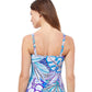 Back View Of Profile By Gottex Tropic Boom E-Cup Underwire Tankini Top | PROFILE TROPIC BOOM BLUE