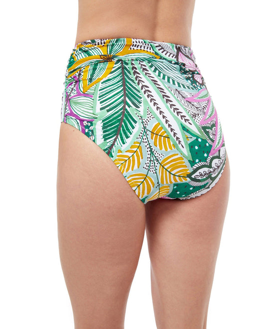 Back View Of Profile By Gottex Tropic Boom High Waist Tankini Bottom | PROFILE TROPIC BOOM GREEN