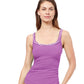 Front View Of Profile By Gottex Kundala Round Neck Tankini Top | PROFILE KUNDALA WARM PURPLE