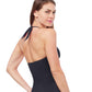 Back View Of Profile By Gottex Dandy V-Neck Halter Tankini Top | PROFILE DANDY BLACK