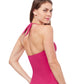 Back View Of Profile By Gottex Dandy V-Neck Halter Tankini Top | PROFILE DANDY CHERRY