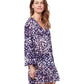 Side View Of Profile By Gottex Pop Floras V Neck Mesh Tunic Cover Up | PROFILE POP FLOWER WHITE