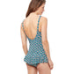 Back View Of Profile By Gottex Masquerade D-Cup V-Neck Peplum One Piece Swimsuit | PROFILE MASQUERADE