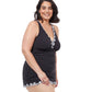 Side View Of Profile By Gottex Enya V-Neck Swimdress | PROFILE ENYA BLACK AND WHITE