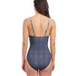 Back View of Profile By Gottex Flores Deep V Halter One Piece Swimsuit | PROFILE FLORES