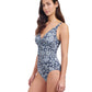 Side View of Profile By Gottex Flores D-Cup V-Neck Beaded One Piece Swimsuit | PROFILE FLORES