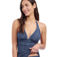 Side View of Profile By Gottex Isabelle V-Neck Halter Tankini Top | PROFILE ISABELLE