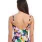 Back View of Profile By Gottex Holi Ruffle V-Neck Surplice Tankini Top | PROFILE HOLI MULTI