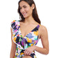 Side View of Profile By Gottex Holi Ruffle V-Neck Surplice Tankini Top | PROFILE HOLI MULTI