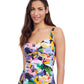 Front View of Profile By Gottex Holi D-Cup Crisscross Underwire Tankini Top | PROFILE HOLI MULTI