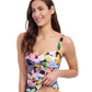 Side View of Profile By Gottex Holi D-Cup Crisscross Underwire Tankini Top | PROFILE HOLI MULTI