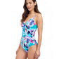 Side View of Profile By Gottex Holi V-Neck Surplice One Piece Swimsuit | PROFILE HOLI BLUE