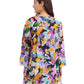 Back View of Profile By Gottex Holi V-Neck Mesh Flounce Tunic Cover Up | PROFILE HOLI MULTI