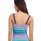 Back View of Profile By Gottex Harmony D-Cup Shirred Underwire Tankini Top | PROFILE HARMONY BLUE