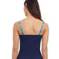 Back View of Profile By Gottex Harmony D-Cup Shirred Underwire Tankini Top | PROFILE HARMONY NAVY