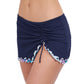 Side View of Profile By Gottex Harmony Side Slit Swim Skirt | PROFILE HARMONY NAVY
